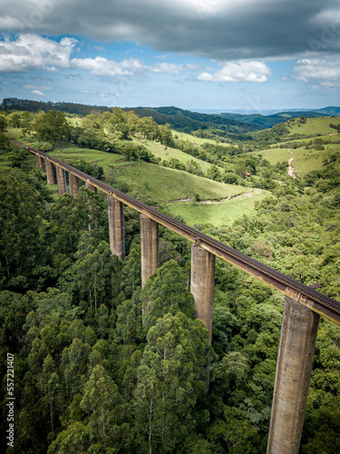 Railway viaduct in the mountains. Ortigueira, Paraná, Brazil. photo