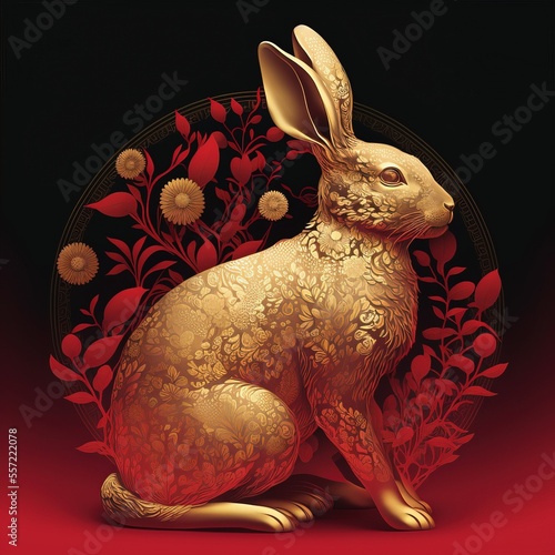 Happy new year of the rabbit. Celebrate this events for 2023 with a cool design of a rabbit.