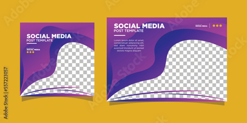 social media post square and rectangle template with colorful and trendy theme with replaceble image space carnival music festival stage event