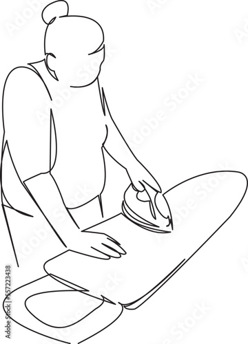 woman ironing