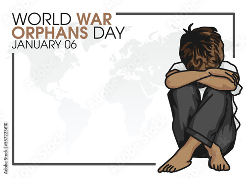 vector graphic of world war orphans day good for world war orphans day celebration. flat design. flyer design.flat illustration.