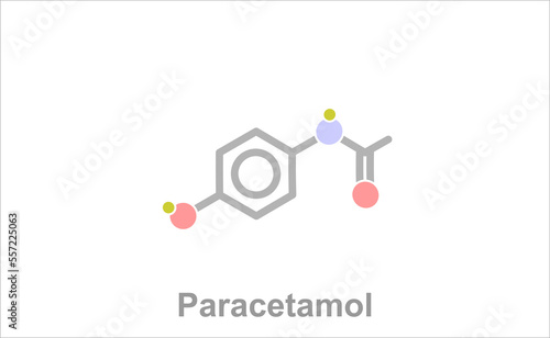 Simplified formula icon of paracetamol.