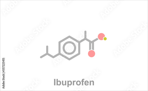 Simplified formula icon of ibuprofen.