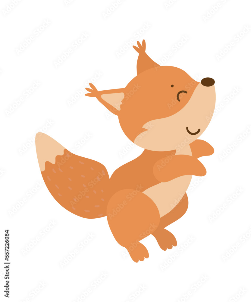 Obraz premium Cute cartoon illustration of squirrel.