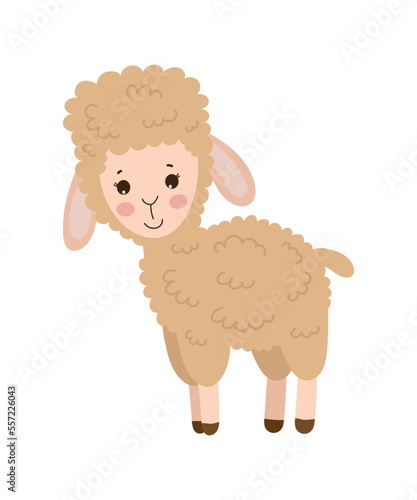 Cute cartoon illustration of llama.