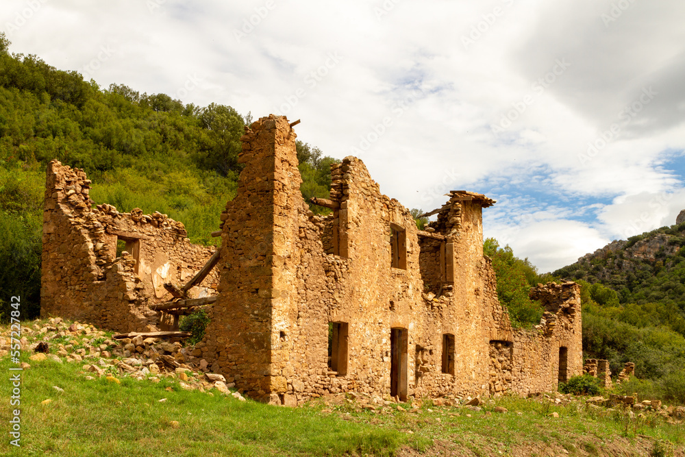 ruins of ancient house in the mountains, Spain  