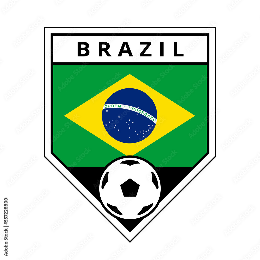 Brazil Angled Team Badge for Football Tournament