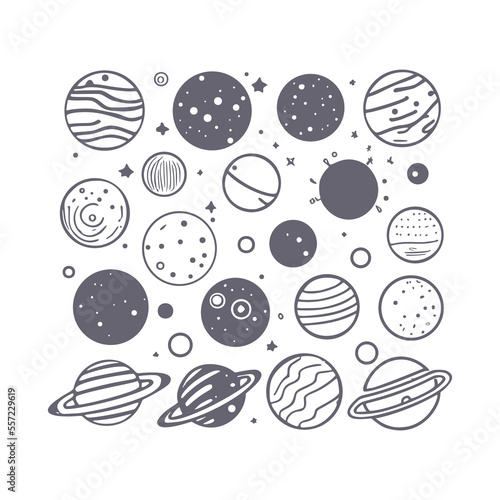 doodle space hand drawn abstract shape