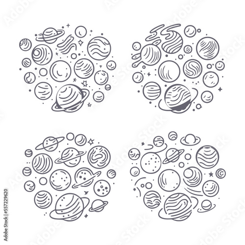 doodle space hand drawn abstract shape