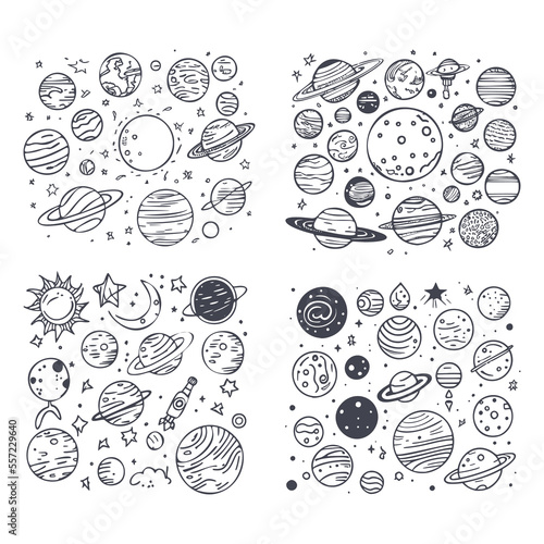 doodle space hand drawn abstract shape