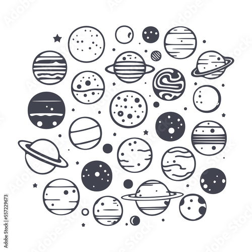 doodle space hand drawn abstract shape
