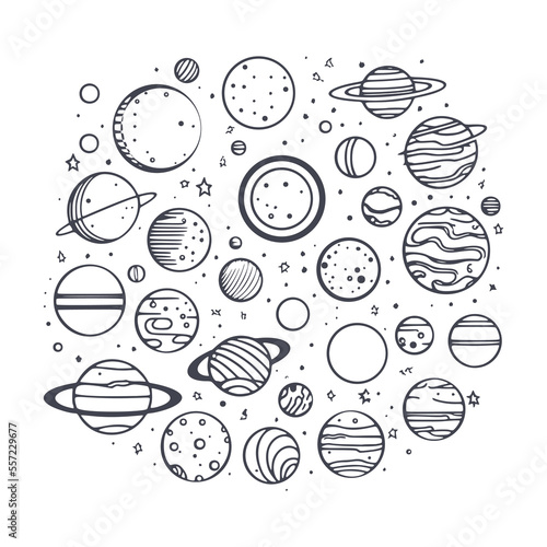 doodle space hand drawn abstract shape