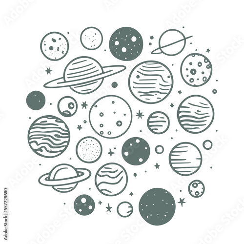 doodle space hand drawn abstract shape