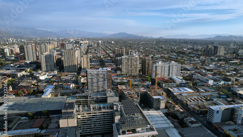 SANTIAGO, CHILE, PANORAMIC VIEW OF CENTER OF SANTIAGO