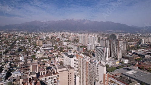 SANTIAGO, CHILE, PANORAMIC VIEW OF CENTER OF SANTIAGO