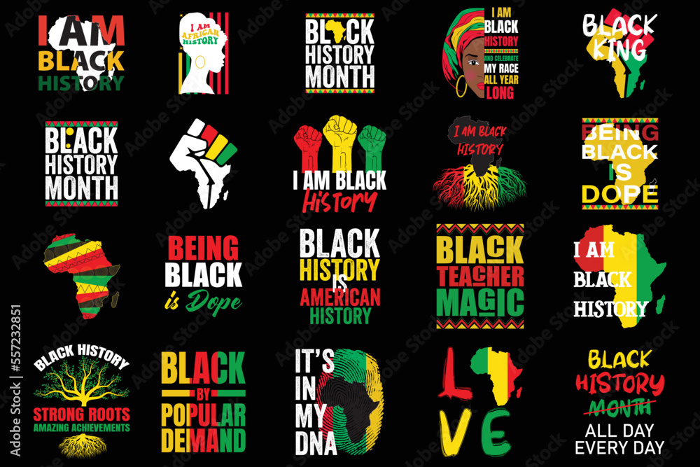 Black History Month bundle 20 designs, Black History month clipart