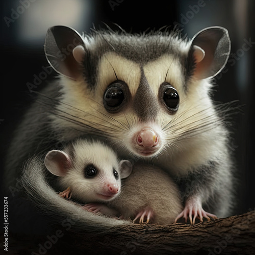 possum with baby