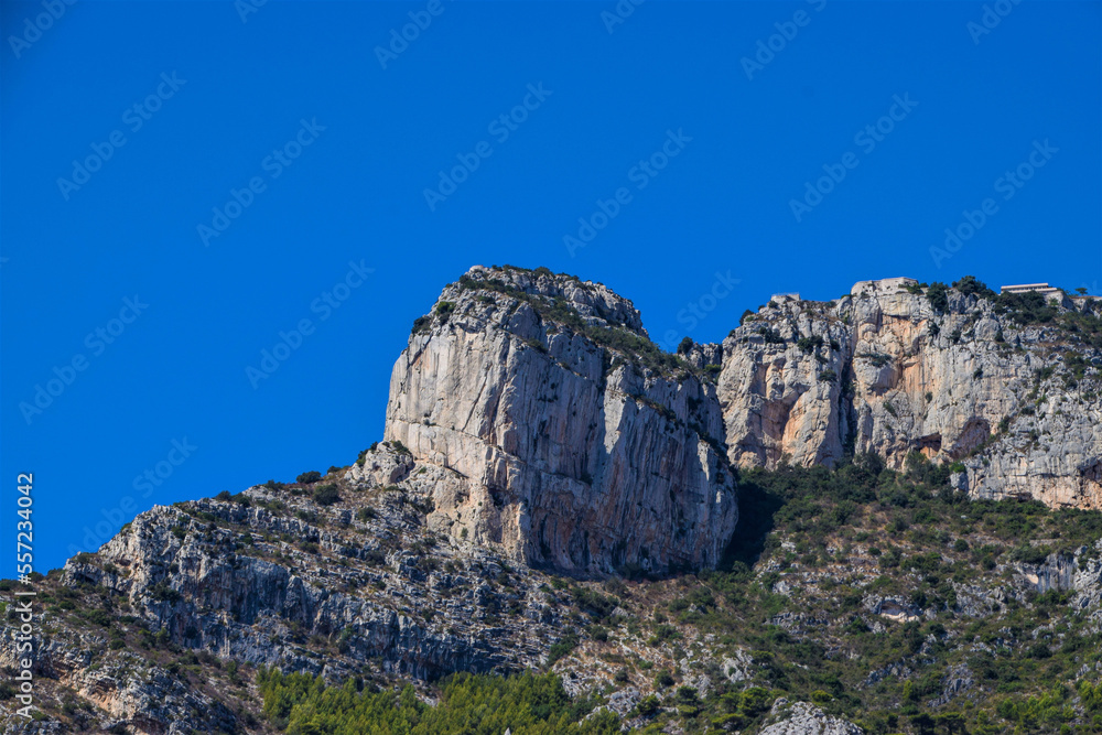 Tete de Chien rock promontory overlooking Monaco and Cap d'Ail, South of France