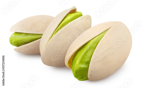 Wallpaper Mural Three pistachios, isolated on white background Torontodigital.ca