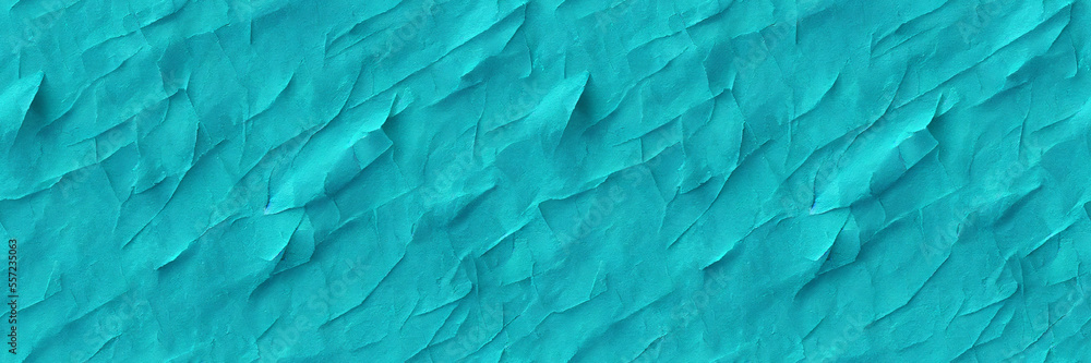 Obraz premium Cyan Paper Textured Background, Rough and Wrinkled Seamless Background Textures | Generative Art
