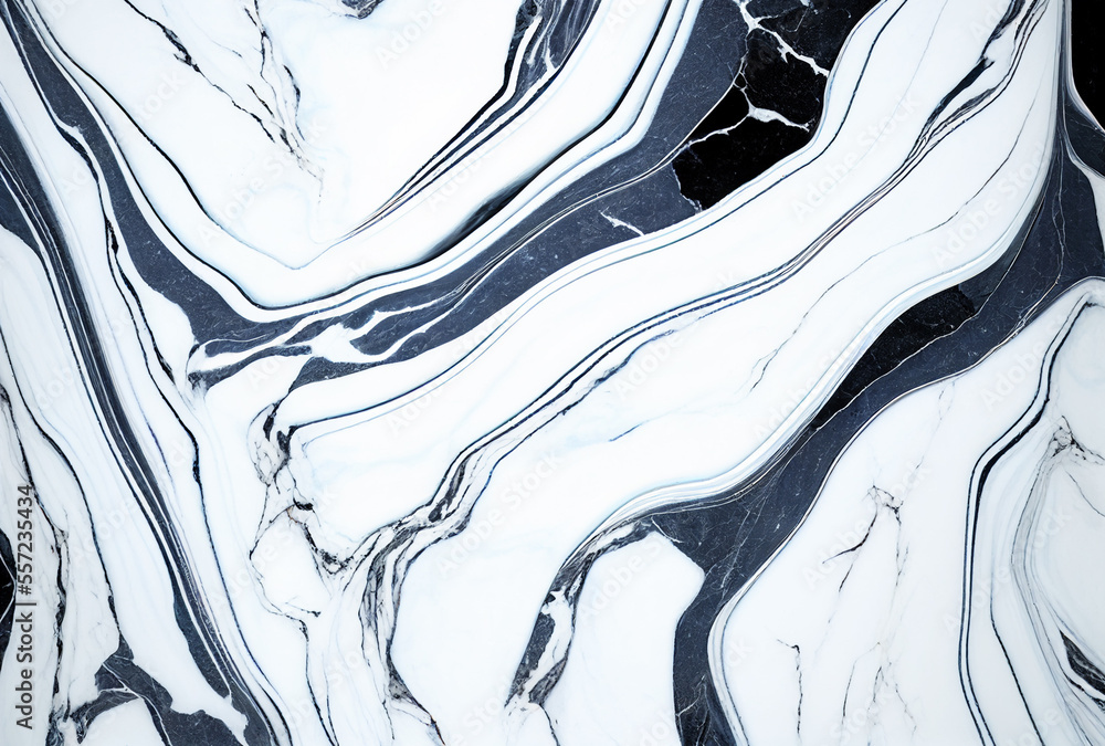 Black and White Marble Texture. Generative Ai Art. Stock Illustration ...
