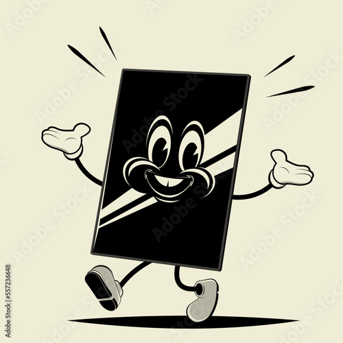 funny illustration of a retro cartoon tablet