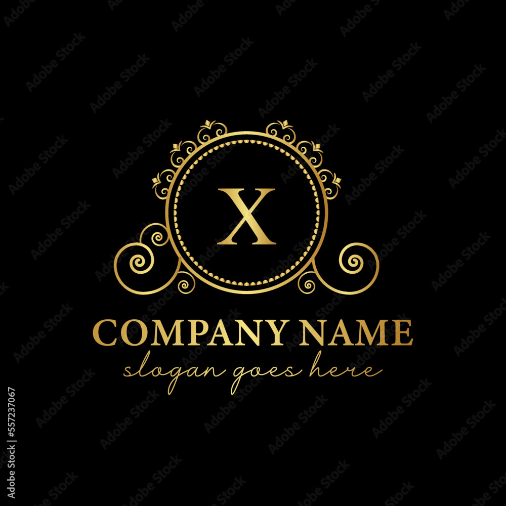 X Luxury Letter Logo Initial with Crown logo Vector, Great Luxury Logo ...