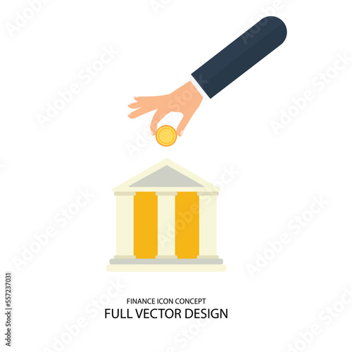 Finance Icon and Symbol with Coin, Saving and Investment Concept Vector Design
