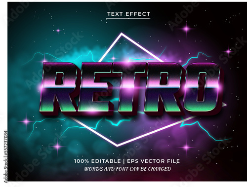 Retro Wave 3D editable Text Effect