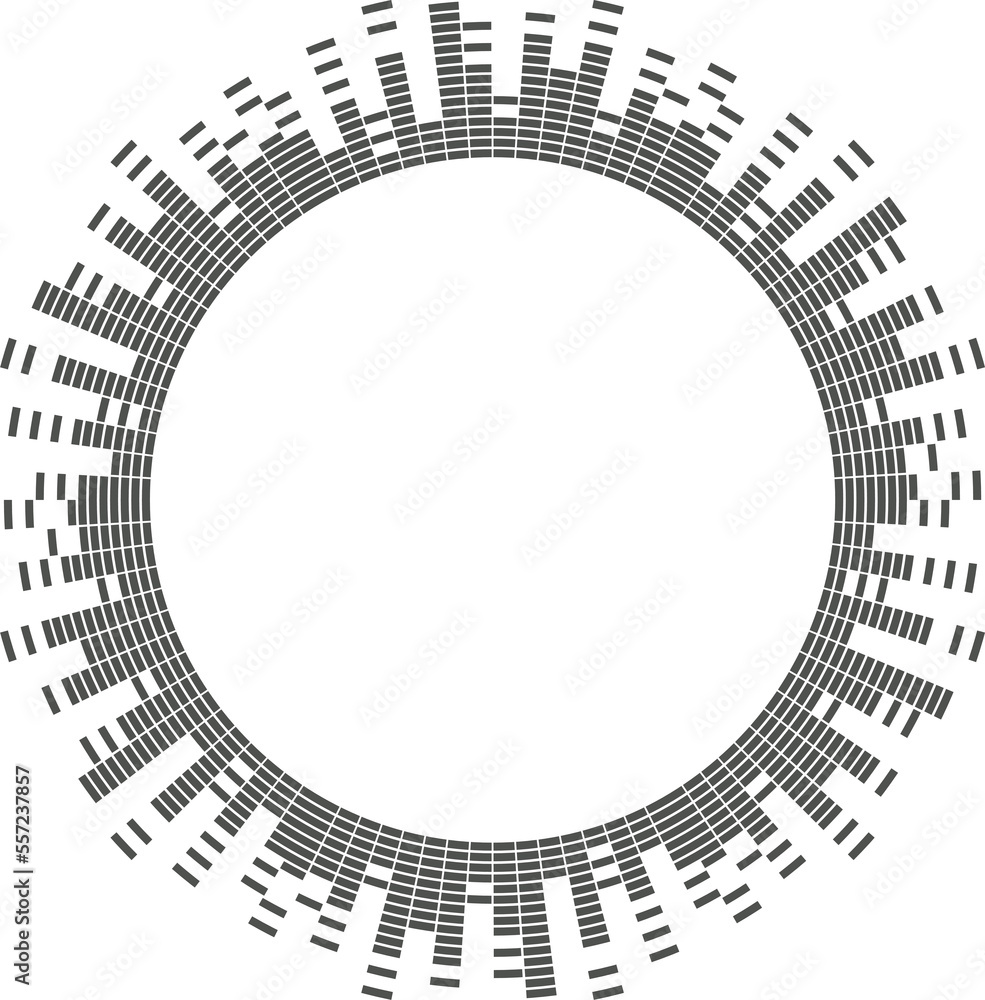 Abstract circular equalizer. Round audio eq soundwaves. Graphic abstract frame. Abstract circular equalizer. Round audio eq soundwaves. Graphic abstract frame.