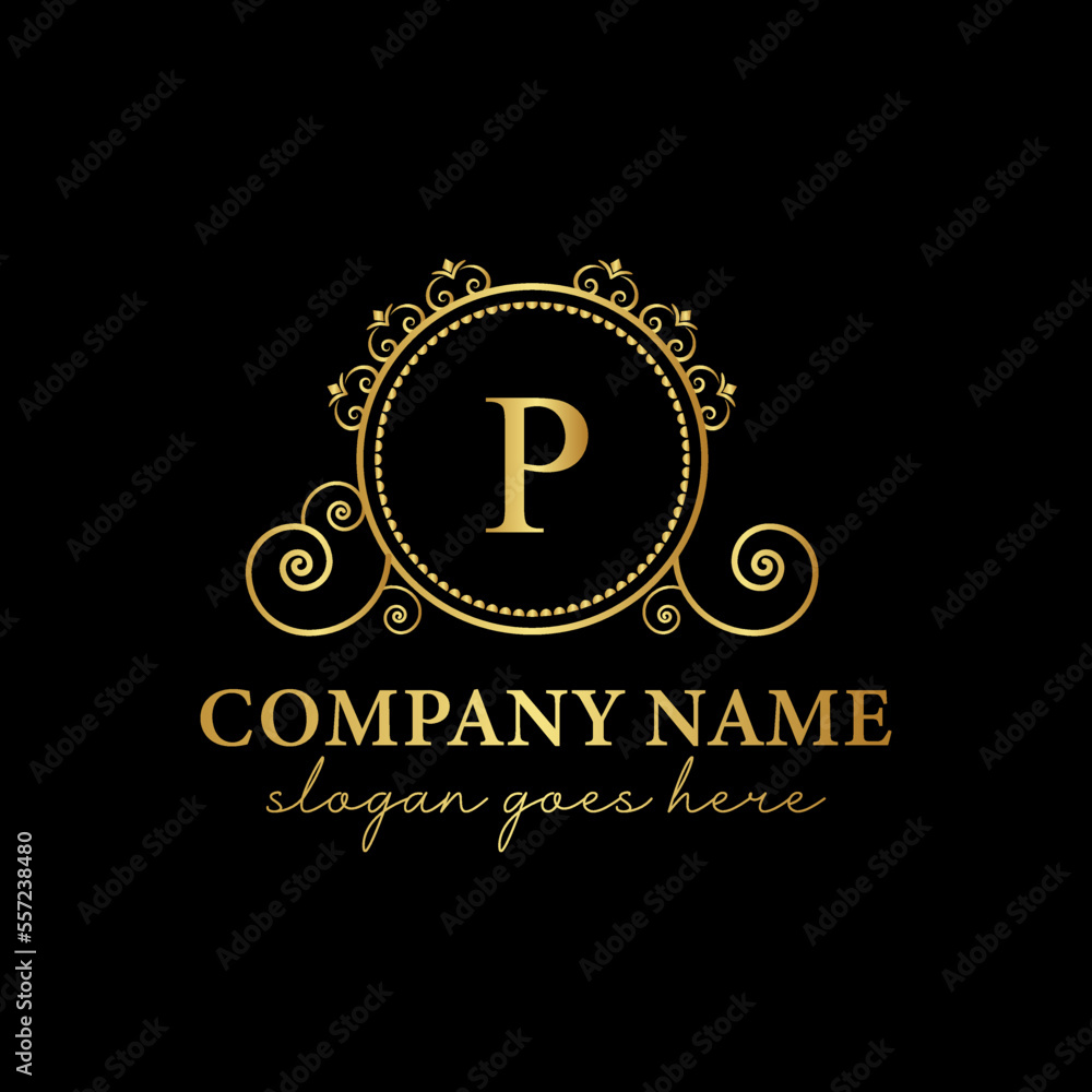 P Luxury Letter logo Initial with Crown logo Vector, Great Luxury Logo ...