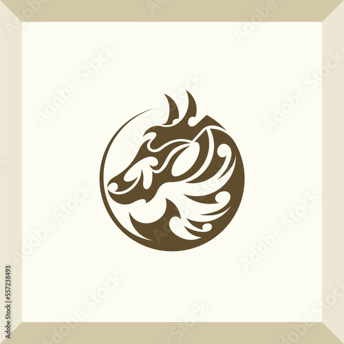 tribal horse head simple logo for symbol or icon