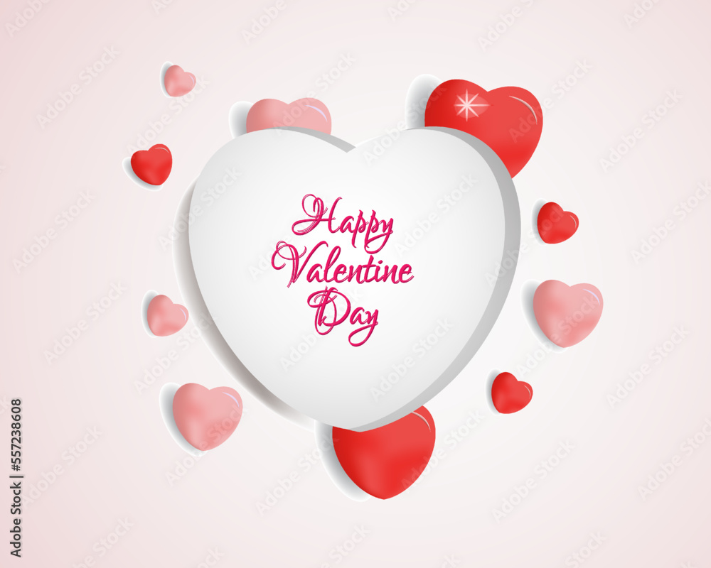 happy valentine day background vector. love illustration