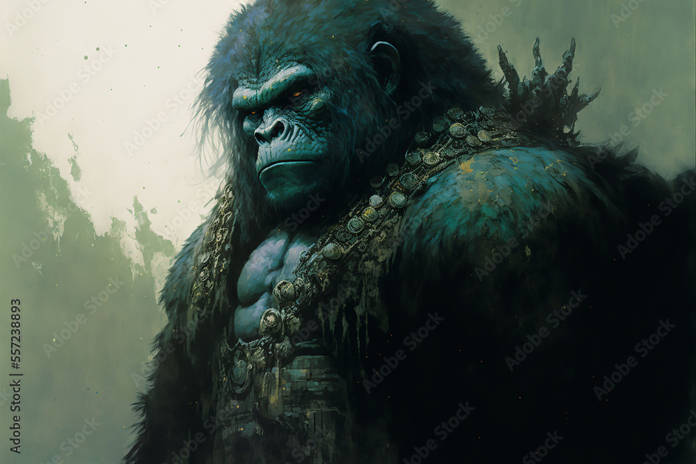 portrait of a gorilla soldier