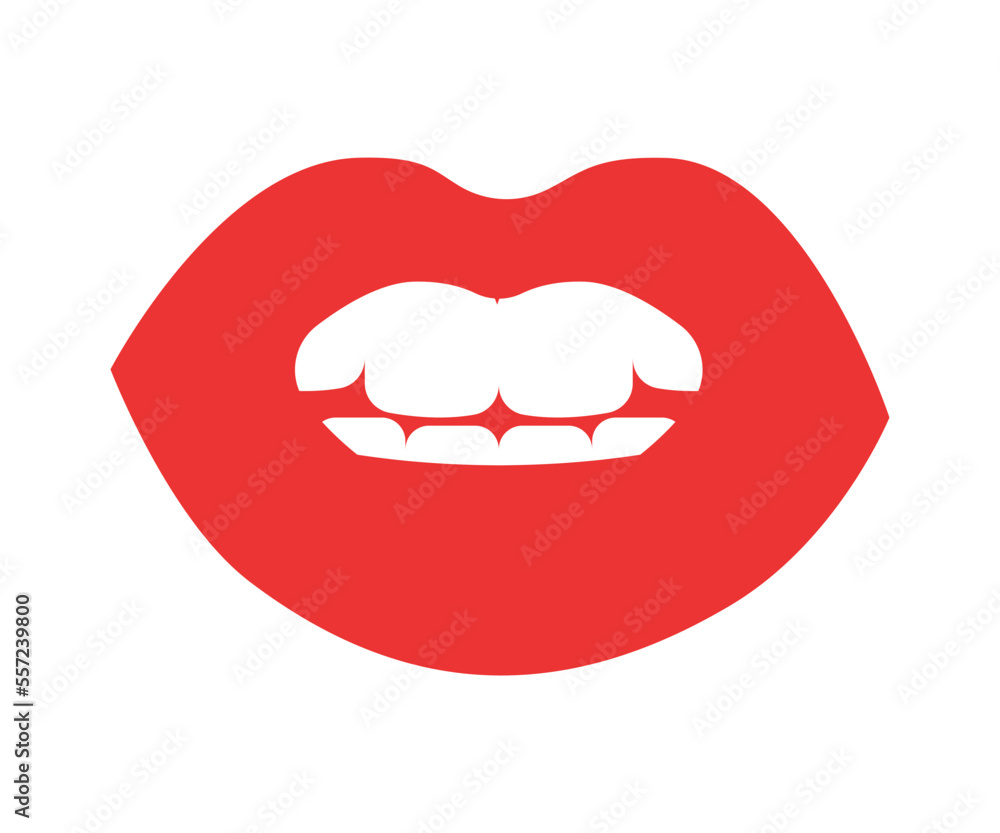 Red erotic female lips in flat style. Mouth with different emotions. Red erotic female lips in flat style. Mouth with different emotions.