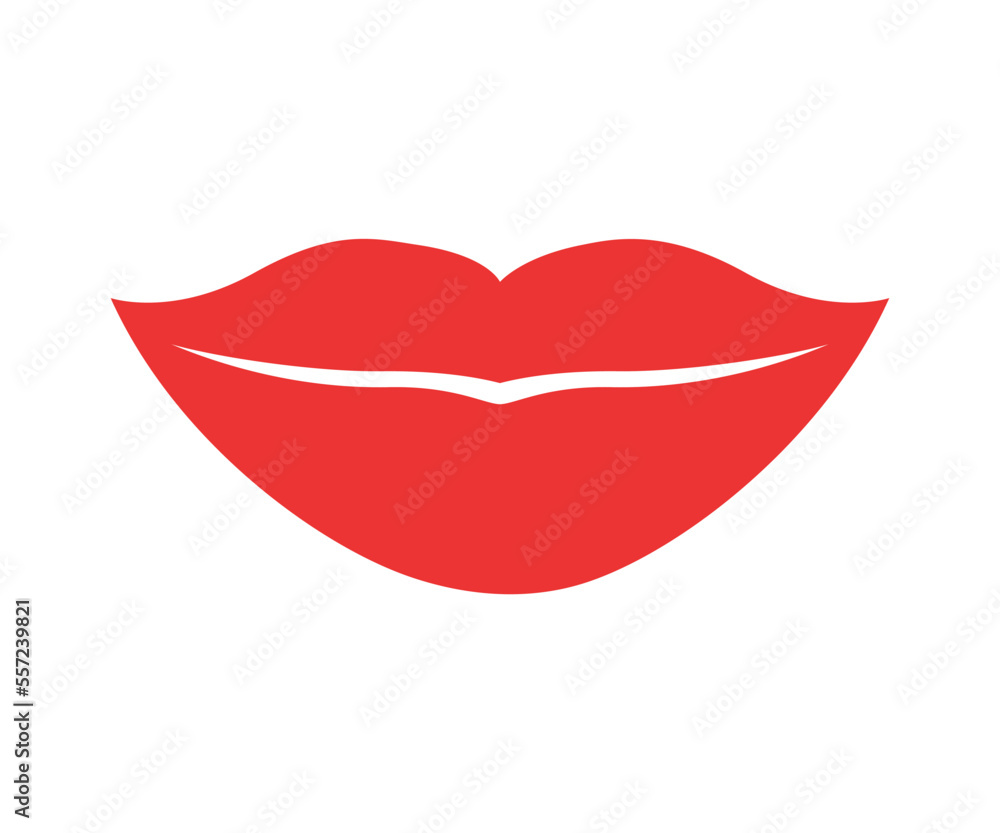 Red erotic female lips in flat style. Mouth with different emotions. Red erotic female lips in flat style. Mouth with different emotions.