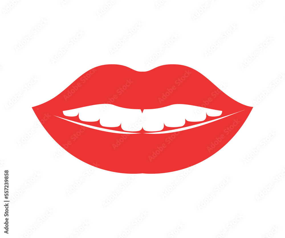 Red erotic female lips in flat style. Mouth with different emotions. Red erotic female lips in flat style. Mouth with different emotions.
