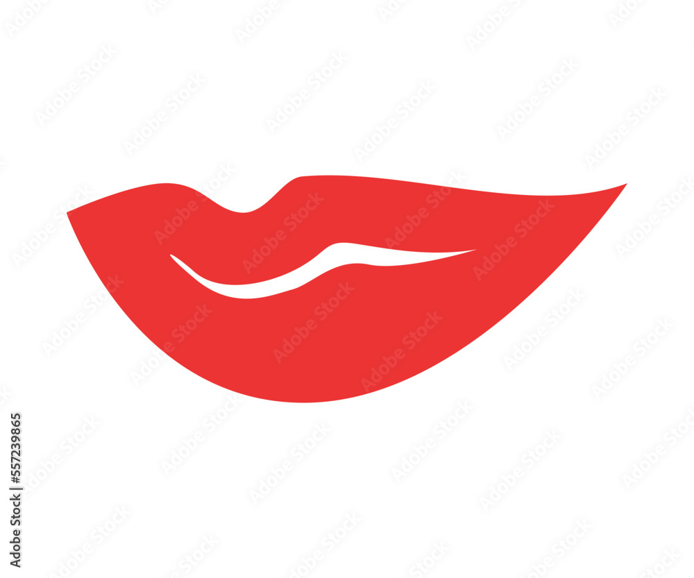 Red erotic female lips in flat style. Mouth with different emotions. Red erotic female lips in flat style. Mouth with different emotions.