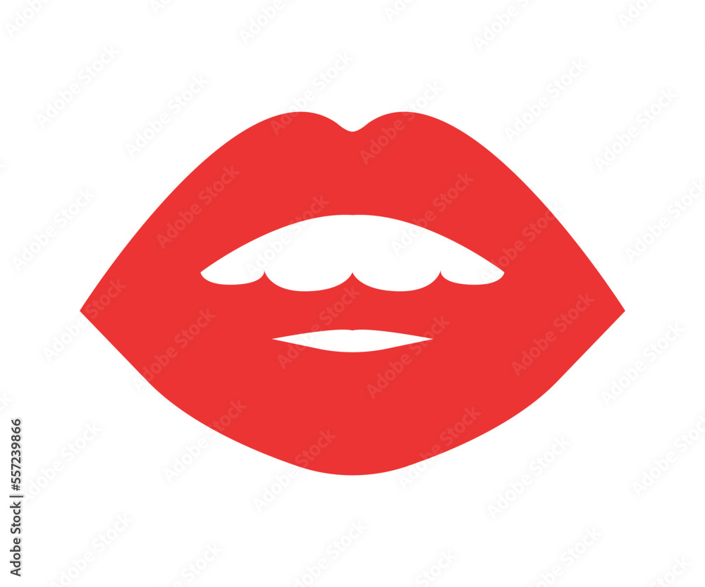Red erotic female lips in flat style. Mouth with different emotions. Red erotic female lips in flat style. Mouth with different emotions.