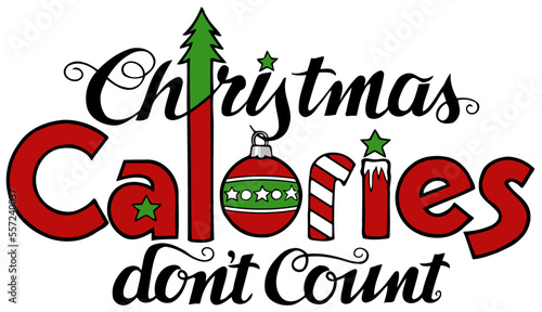 funny design christmas calories dont count