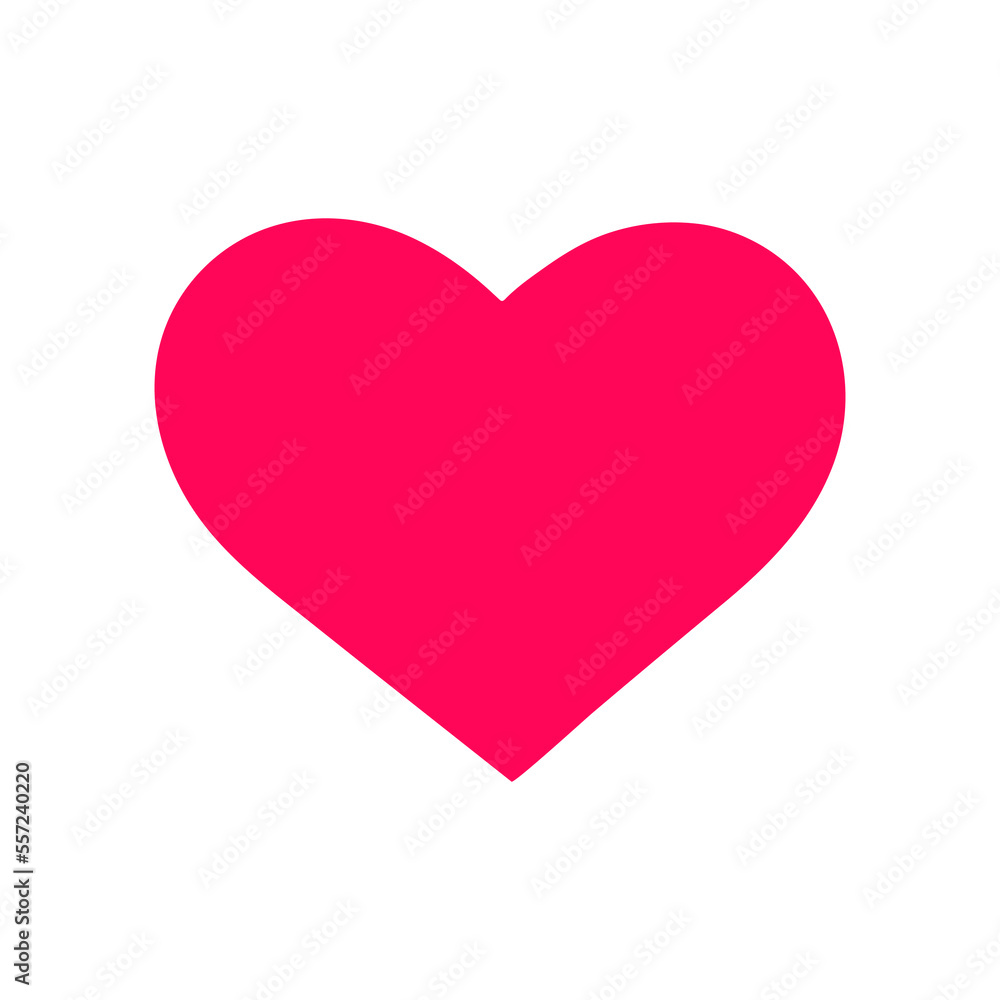 Simple vector flat heart pink color