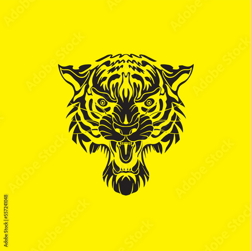 Fototapeta Naklejka Na Ścianę i Meble -  Tiger anger. Vector illustration of a tiger head.	
