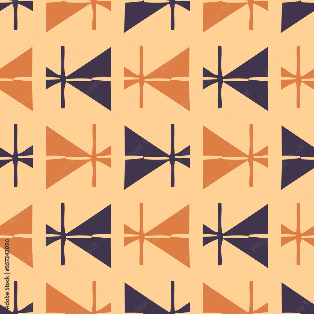 Seamless pattern with ethnic geometric ornament. Seamless pattern with ethnic geometric ornament.