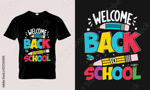 Welcome back to school t-shirt Design, Unique And Colorful 100 days School T-Shirt Design, Congratulatory lettering for the celebration of the hundredth day of the student.

