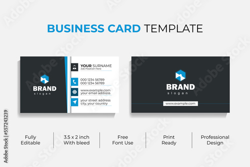 Clean modern professional business card template