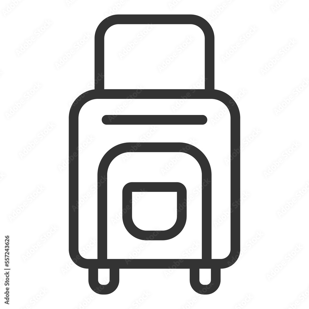 Suitcase with handle on wheels - icon, illustration on white background, outline style Suitcase with handle on wheels - icon, illustration on white background, outline style