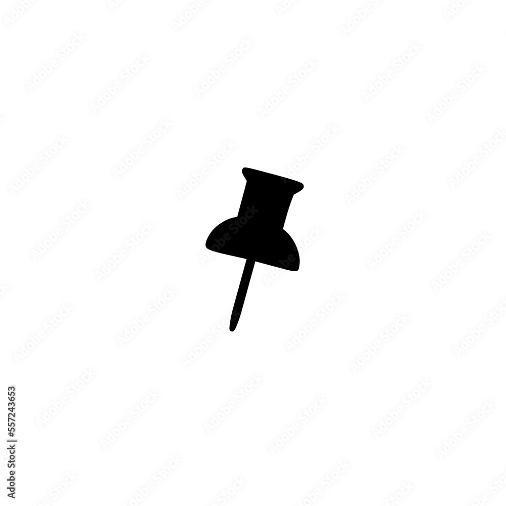 Push pin hand drawn icon. Push pin hand drawn icon.
