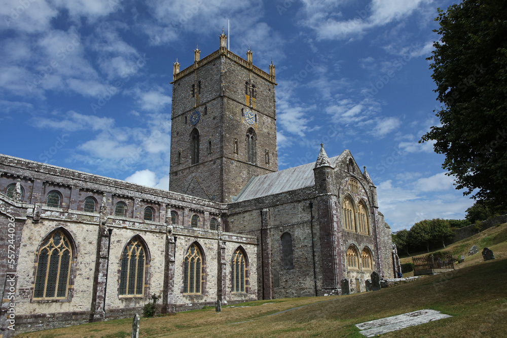 St Davids Cathedral in St Davids city in Pembrokeshire, Wales, United Kingdom