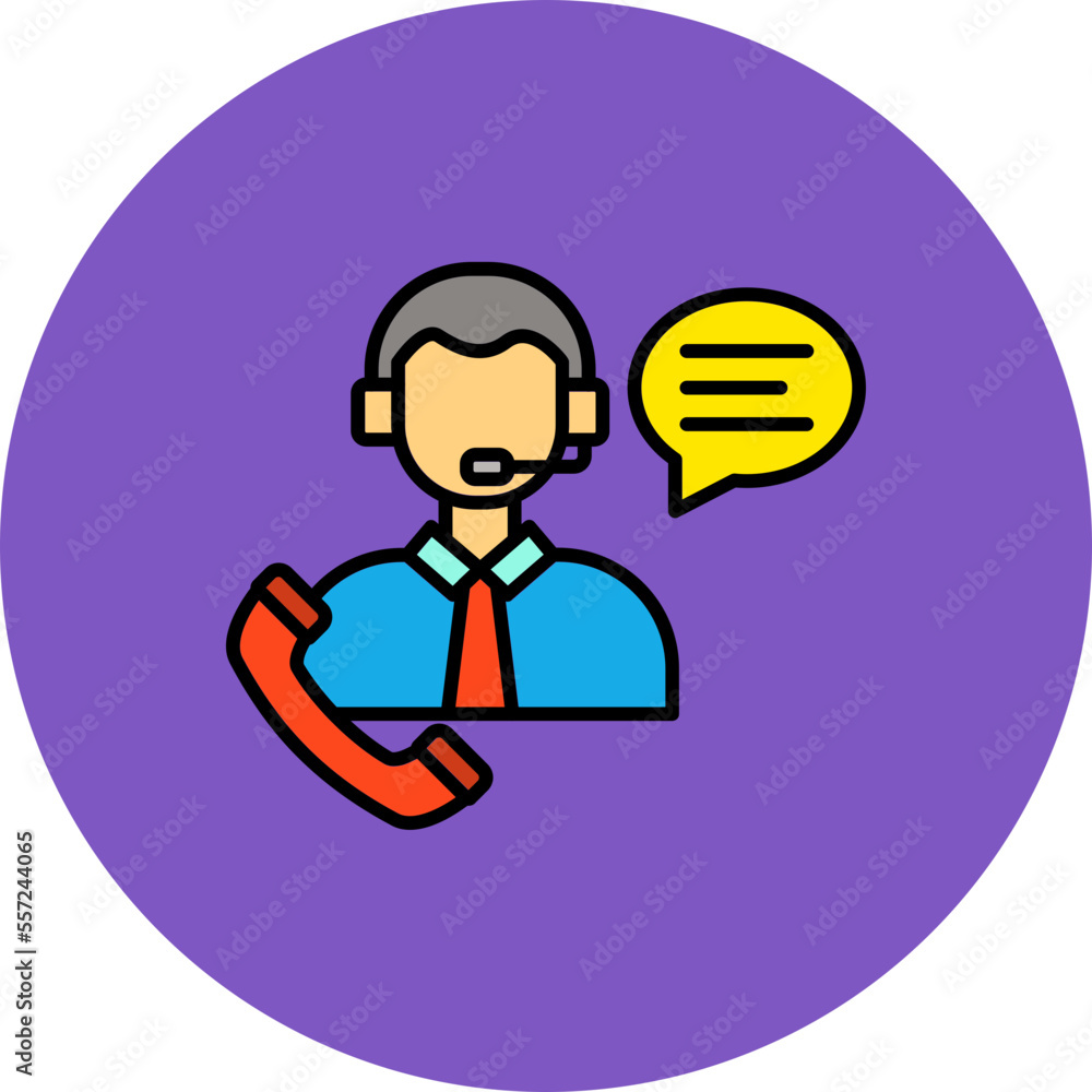 Customer Service Multicolor Circle Filled Line Icon Customer Service Multicolor Circle Filled Line Icon
