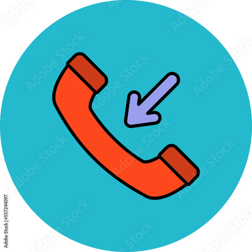 Incoming Call Multicolor Circle Filled Line Icon